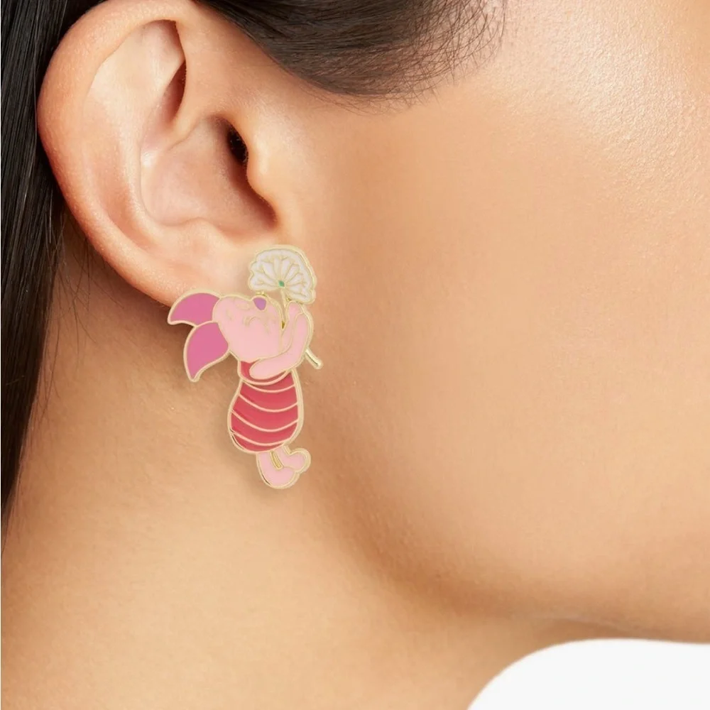 BaubleBar Disney Piglet Enamel Earrings NWT - Picture 2 of 2